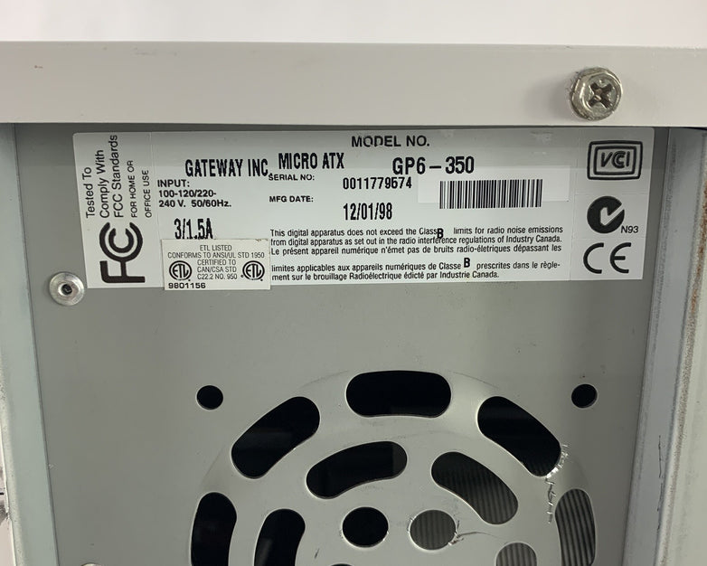 Gateway G6-350 Vintage Desktop Intel Pentium II 350 MHz 96 MB Ram No OS No HDD