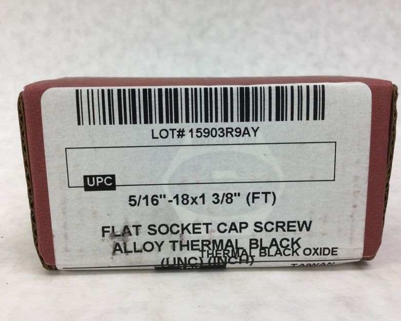 Brighton Flat Socket Cap Screw Alloy Thermal Black 5/16" - 18x1  3/8"  Box of 25