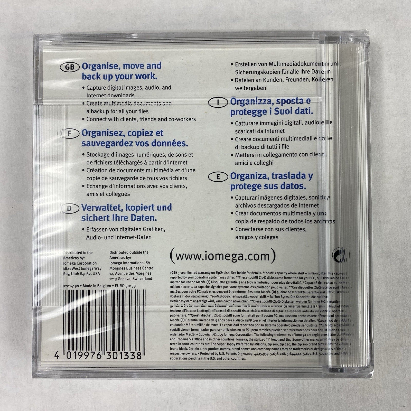 Iomega ZIP 100 pc100mb PC Formatted Data Cartridge (Lot of 6)