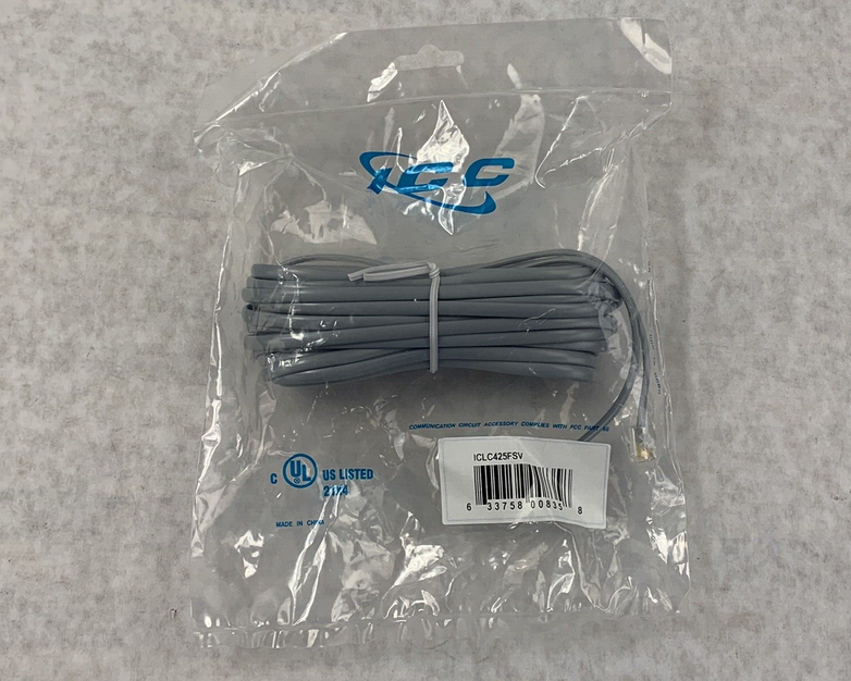25 Foot Grey Wall Cord ICC ICLC425FSV Lot of 8