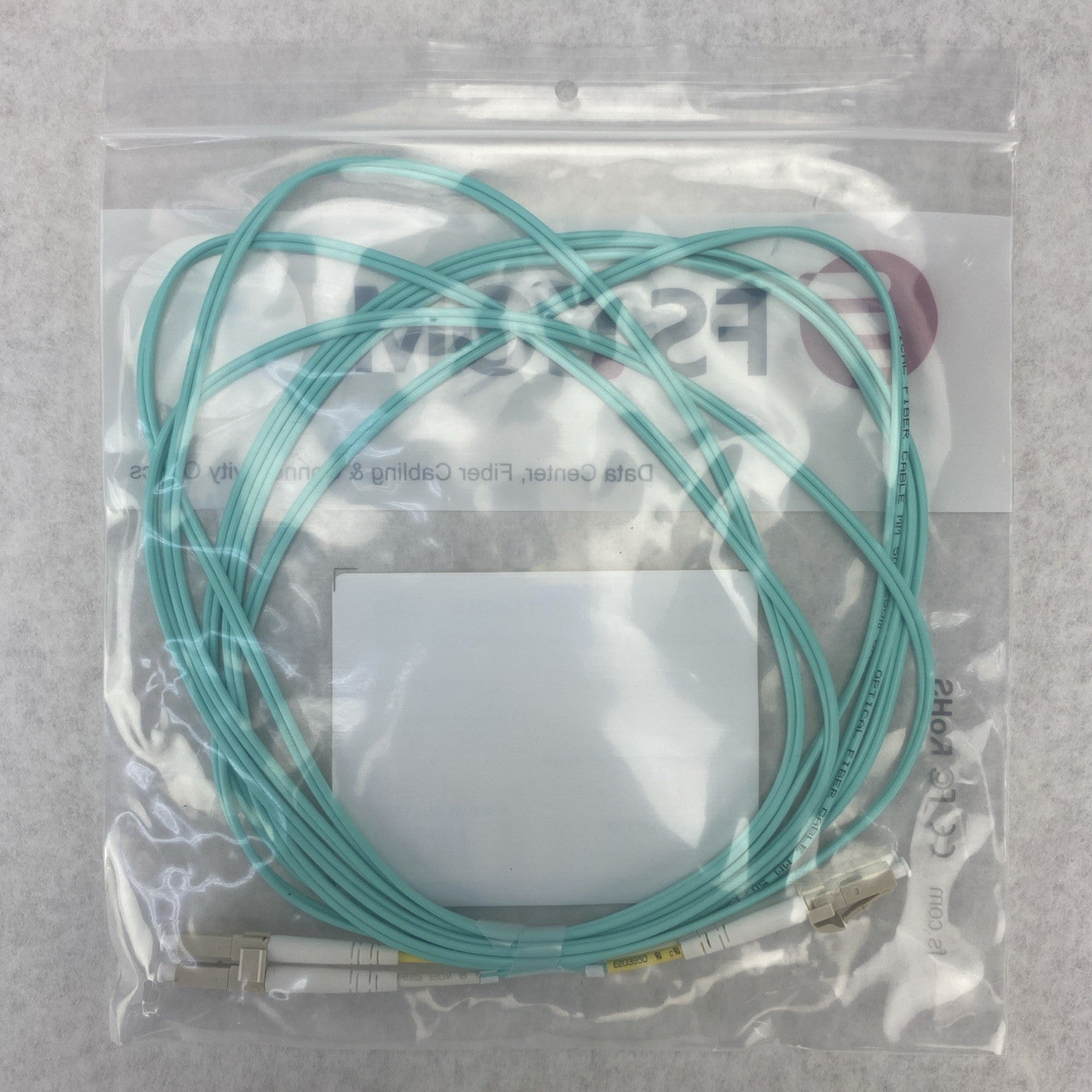 FS.Com Fibre Optic Patch Cable 10G 50/125 OM3 Multimode Color Aqua 3M - Lot Of 53