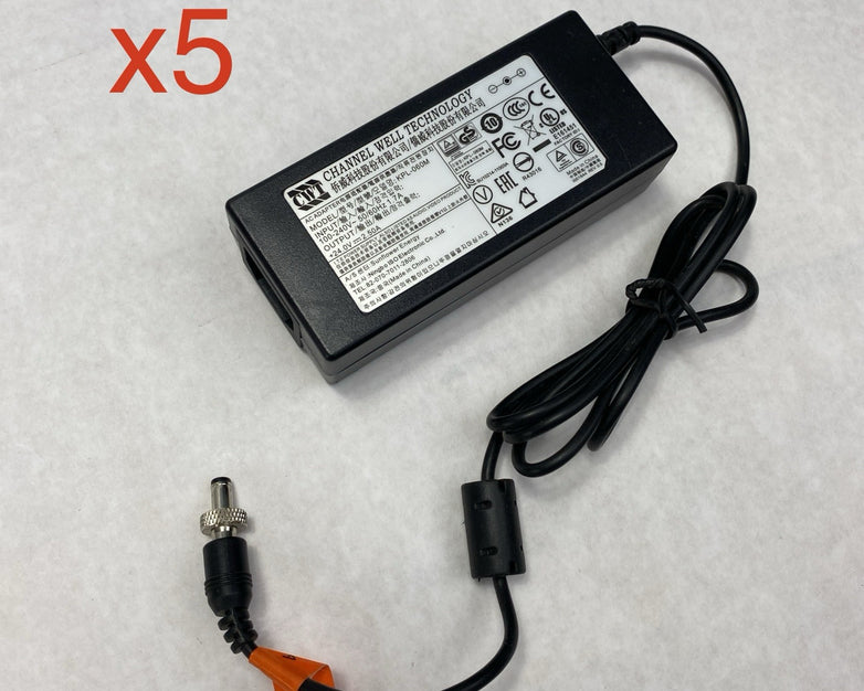 Channel Well Technology KPL-060M 60W 24V 5.5mm OD 2.5mm ID AC Adapter (Lot of 5)