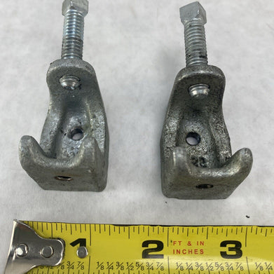 Lot( 2 ) Steel Beam Clamps 0.75 inch U Trough with 3/8" Mount Hole