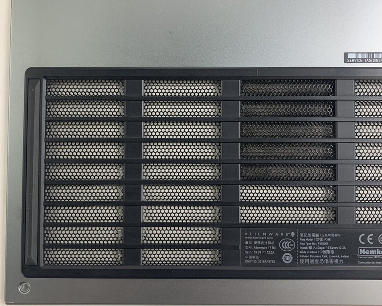 Alienware 17 R4 P31E001 2016 Keyboard Bottom Cover Only - No Screws