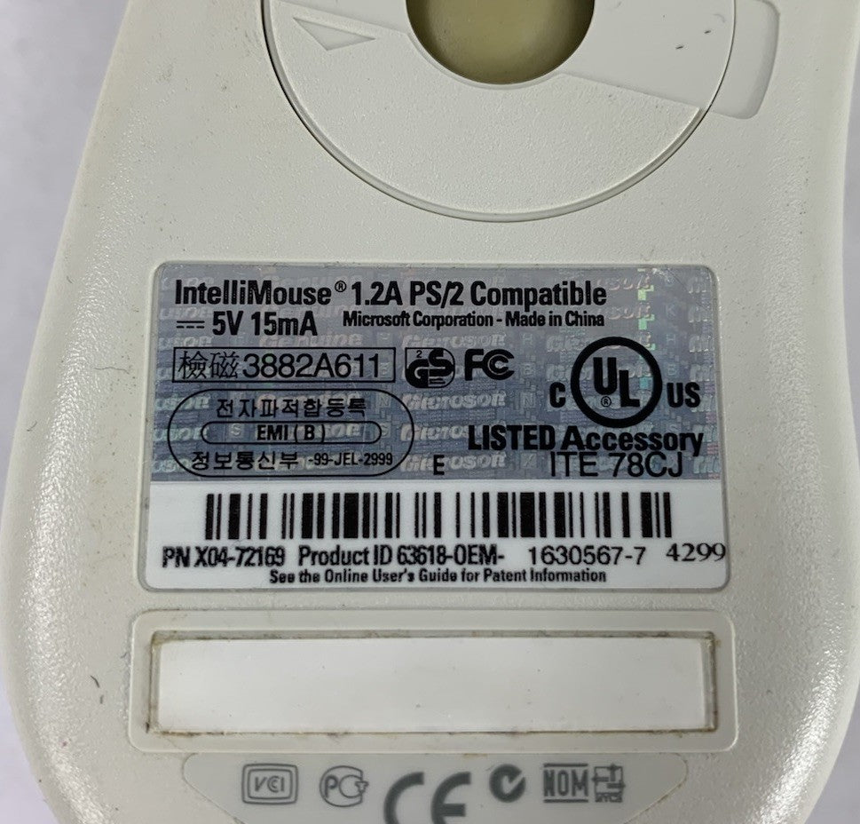 Microsoft IntelliMouse X04-72169 PS/2-Wired Mouse7