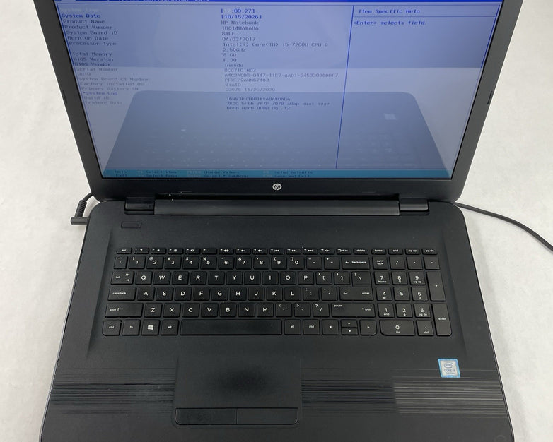HP 17-x116dx 17.3" i5-7200U 2.50 GHz 8 GB RAM No SSD/OS/AC/Batt - READ
