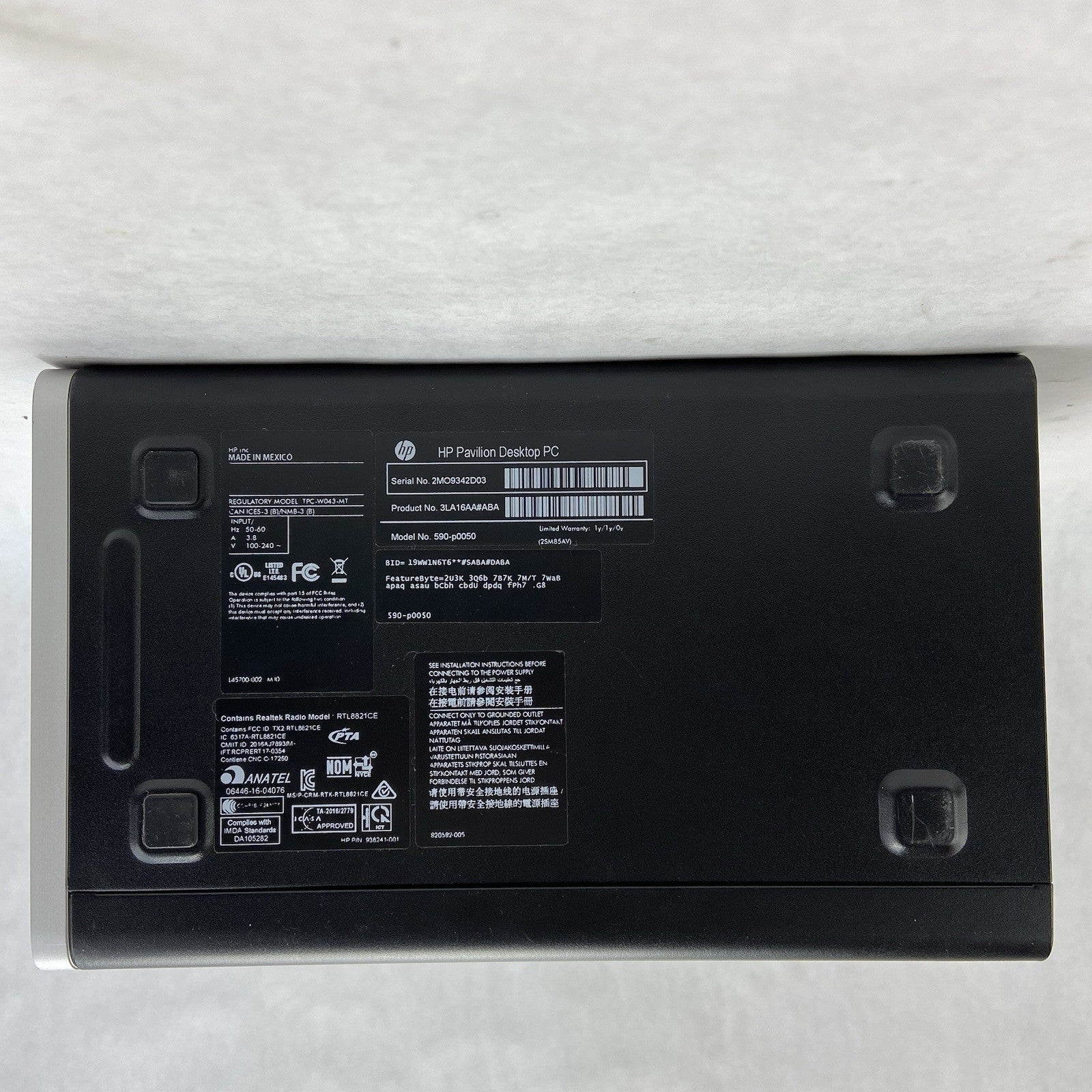 HP Pavilion 590-p0050 DT Intel Core i5-8400 2.8GHz 8GB RAM No HDD No OS6