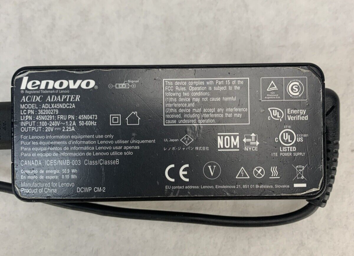 Lot of 4 Lenovo ADLX45NDC2A AC/DC Adapter 20V