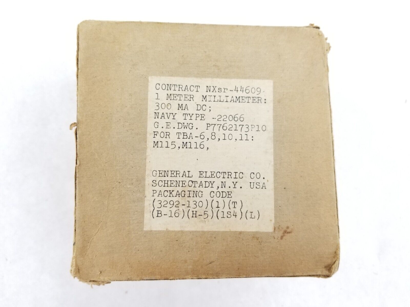 GE U.S.N Type CG-22066 DC Milliamperes 8D041