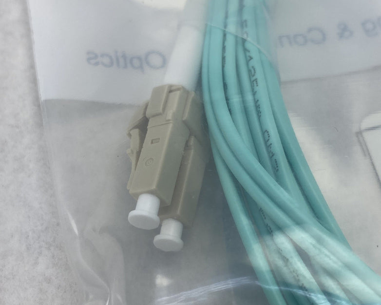 FS.Com Fibre Optic Patch Cable 10G 50/125 OM3 Multimode Color Aqua 5M - Lot Of 5