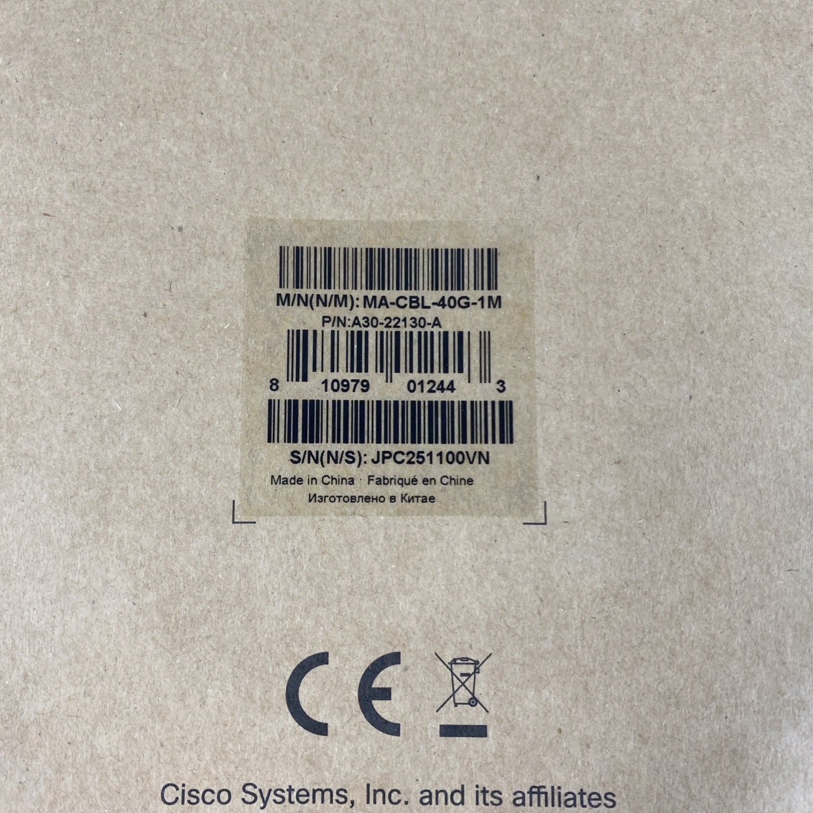 Cisco Meraki Stacking Cable MA-CBL-40G-1M Open Box2