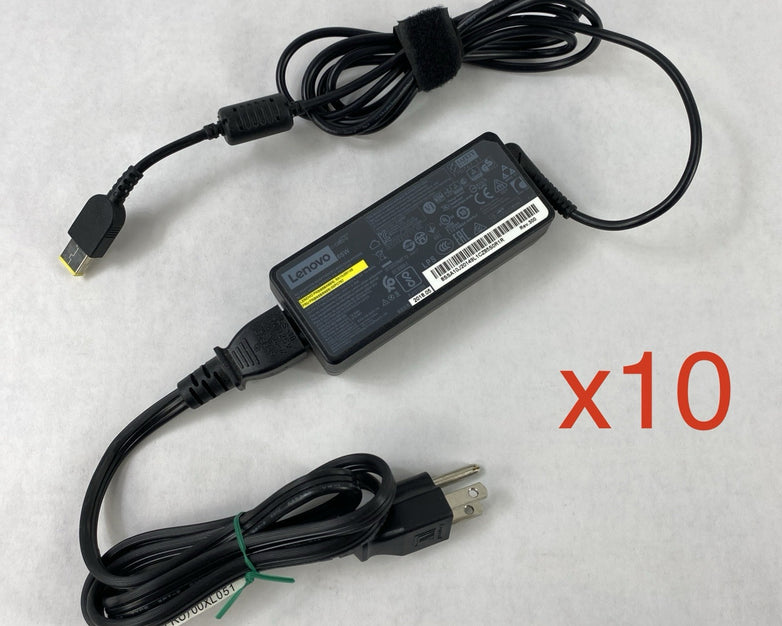 Lenovo PA-1650-72IS 65W 20V Yellow Square Tip Charger AC Adapter (Lot of 10)
