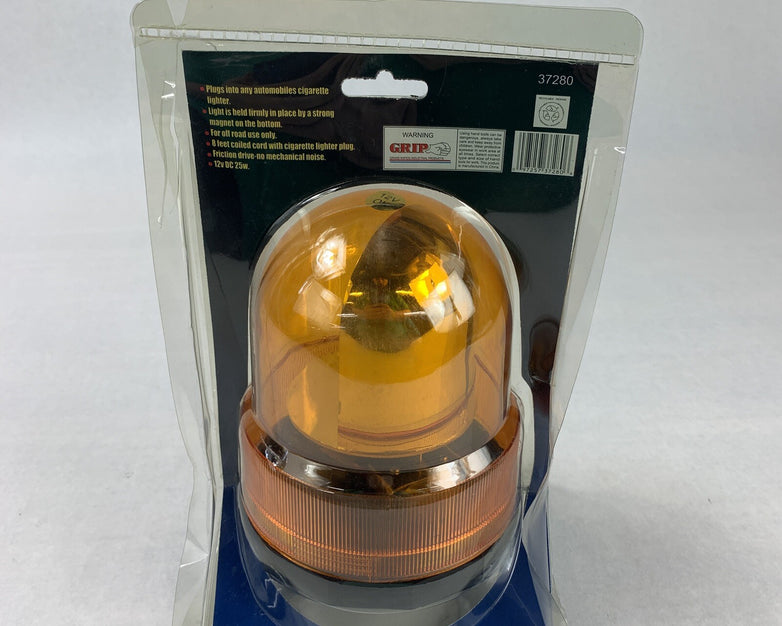 Grip 37280 Amber Economy Revolving Light Coiled Cord Plug New