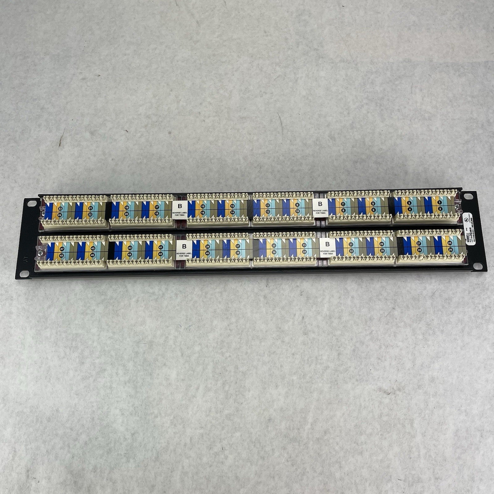 Hubbell P5E48UE SpeedGain C5E+ 2U 48-Port Rack Mountable Patch Untested