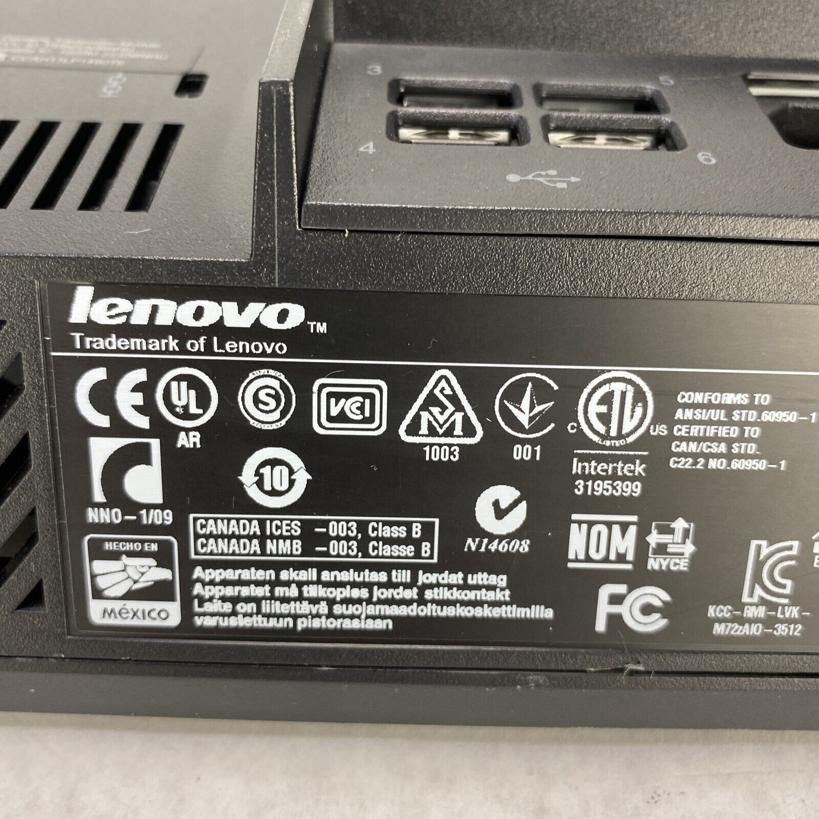 Lenovo ThinkCentre M72z 20" AIO Pentium G2020 2.90GHz 4GB RAM No Stand No HDD OS