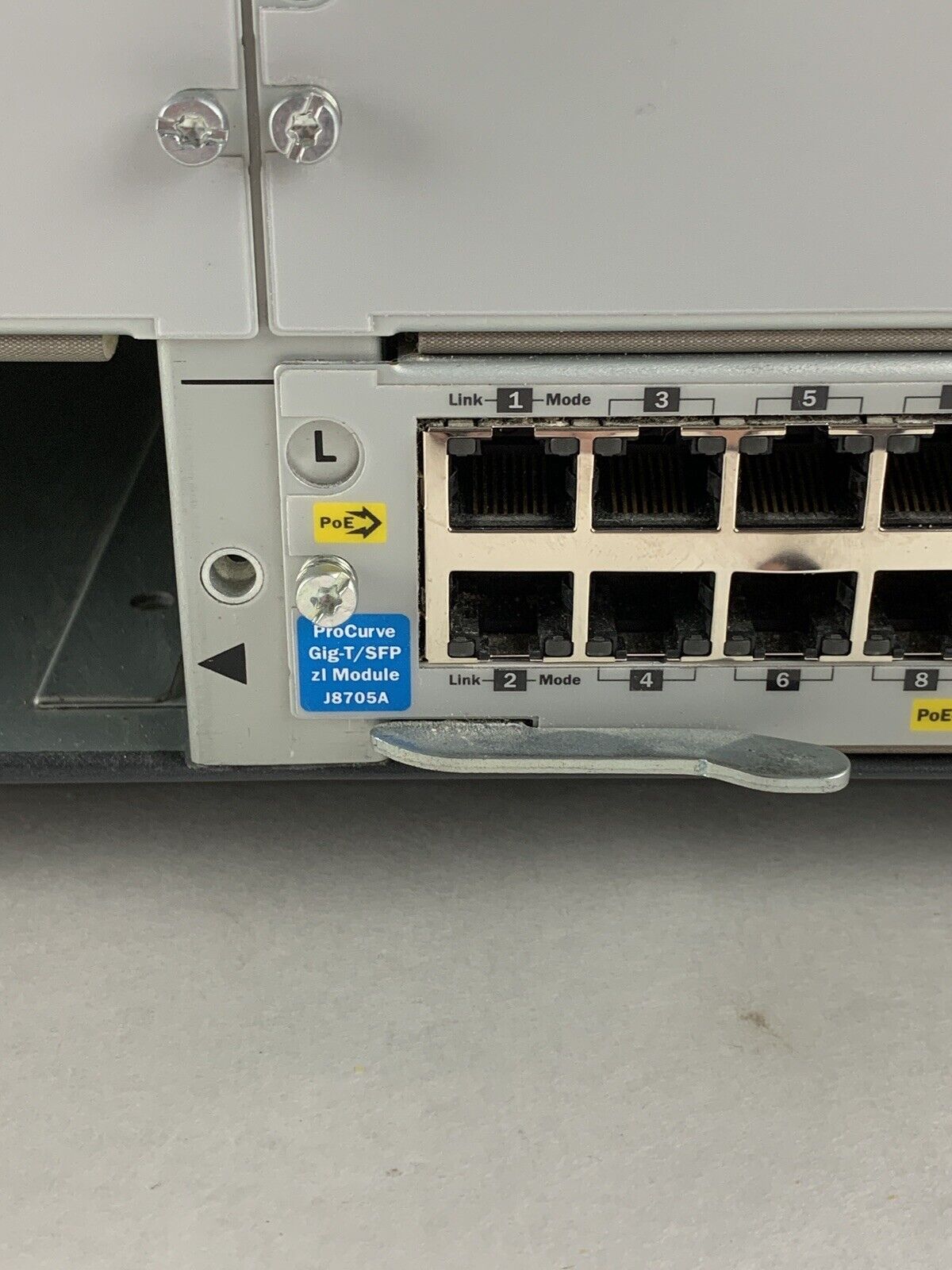 HP ProCurve J8698A 5412zl 8x J8702A 1x J8705A Gig PoE Network Switch Tested