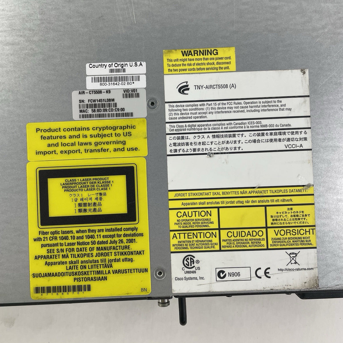 Cisco 5500 AIR-CT5508-K9 Series Wireless Controller Switch - Tested9