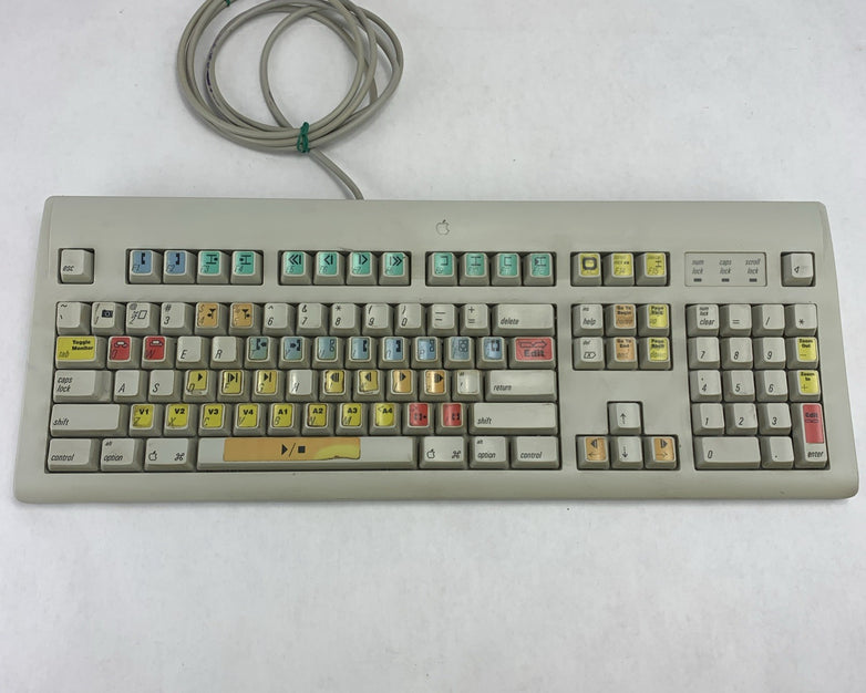 Vintage Apple Design M2980 Keyboard with Editor Key Overlay - Parts or Repair