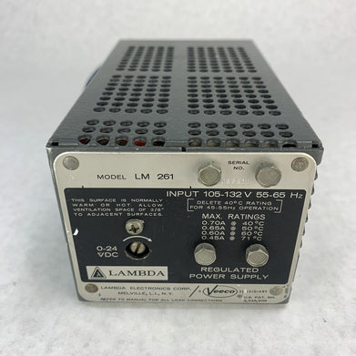 Lambda Regulated Power Suppy 0-24 VDC-INPUT 105-132V 55-65HZ Model LM 261