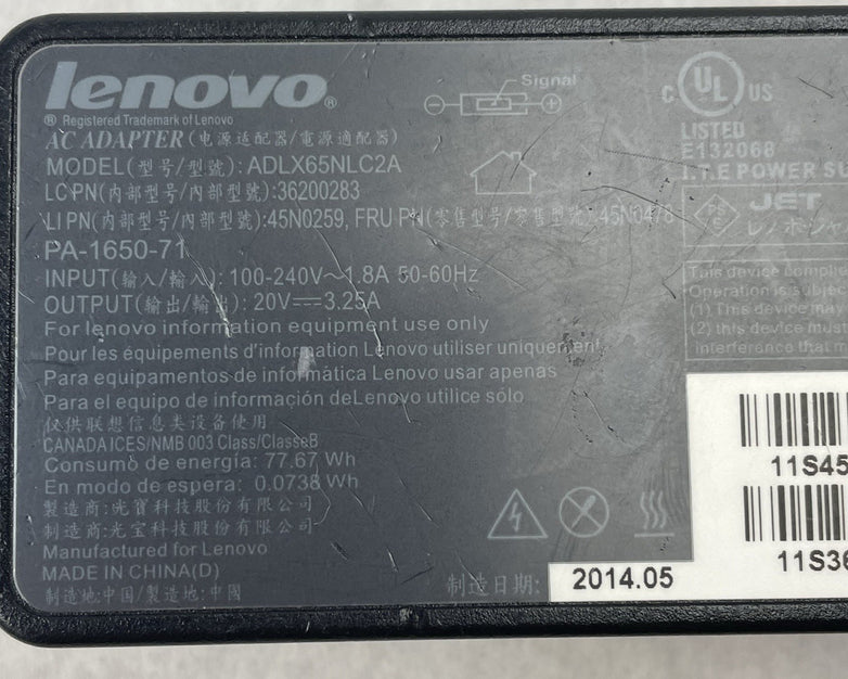 OEM Lenovo ADLX65NLC2A Thinkpad Charger Lot of 4
