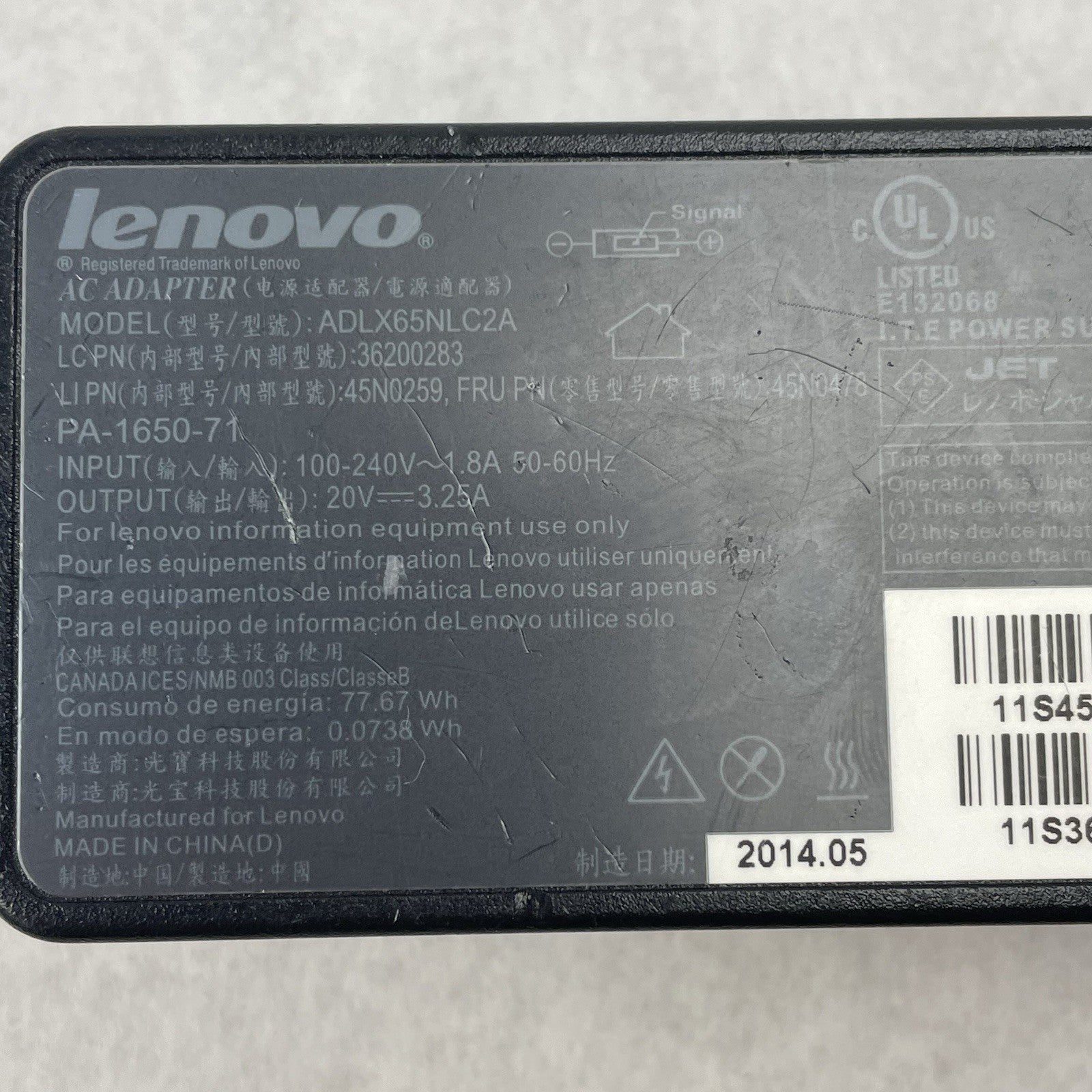 OEM Lenovo ADLX65NLC2A Thinkpad Charger Lot of 45