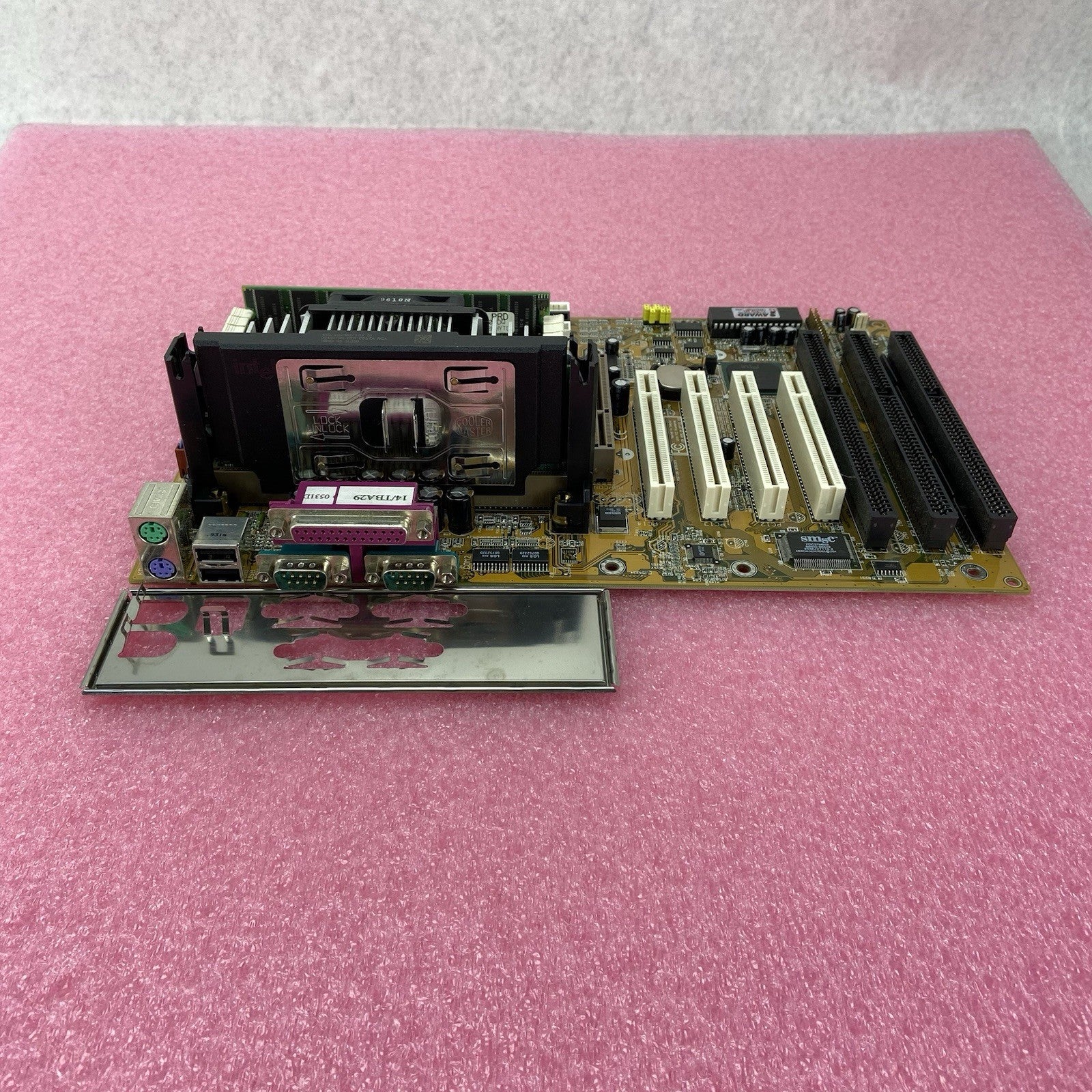 Biostar M6TBA Motherboard Intel Pentium III 448MHz 128MB RAM w/Shield 3x ISA6