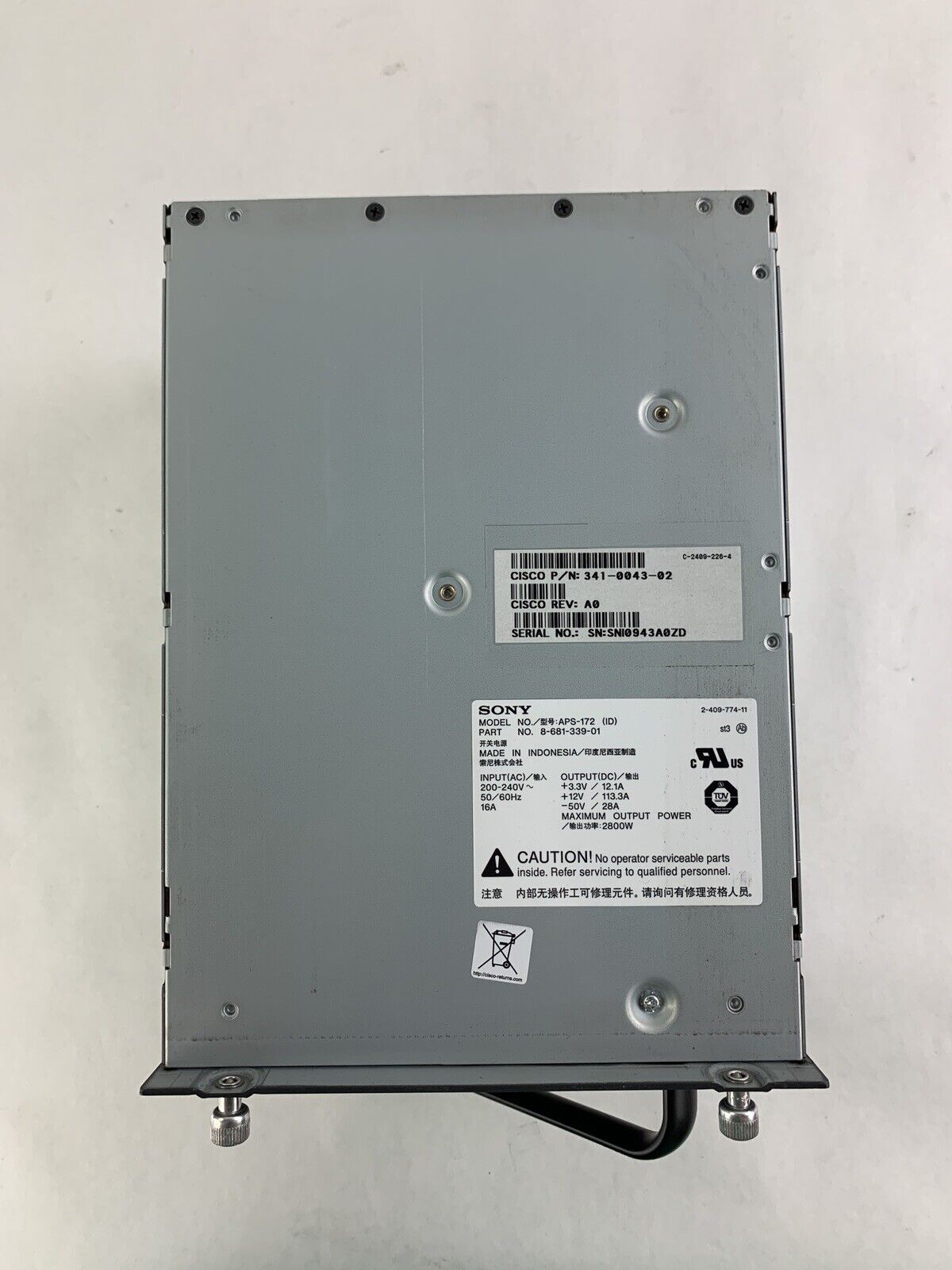 Cisco Sony APS-172 2800W Power Supply Module for Cisco Catalyst 4500 Tested