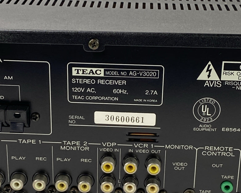 TEAC AG-V3020 Stereo Receiver No Remote