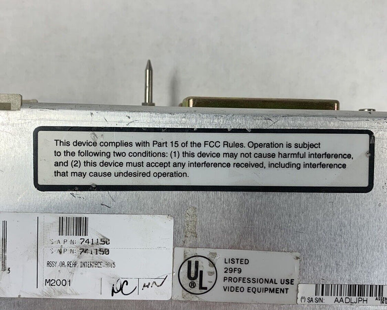 Mendota Scientific Atlanta Backplane 741150 Rear Interface 9815 w/ Tubes