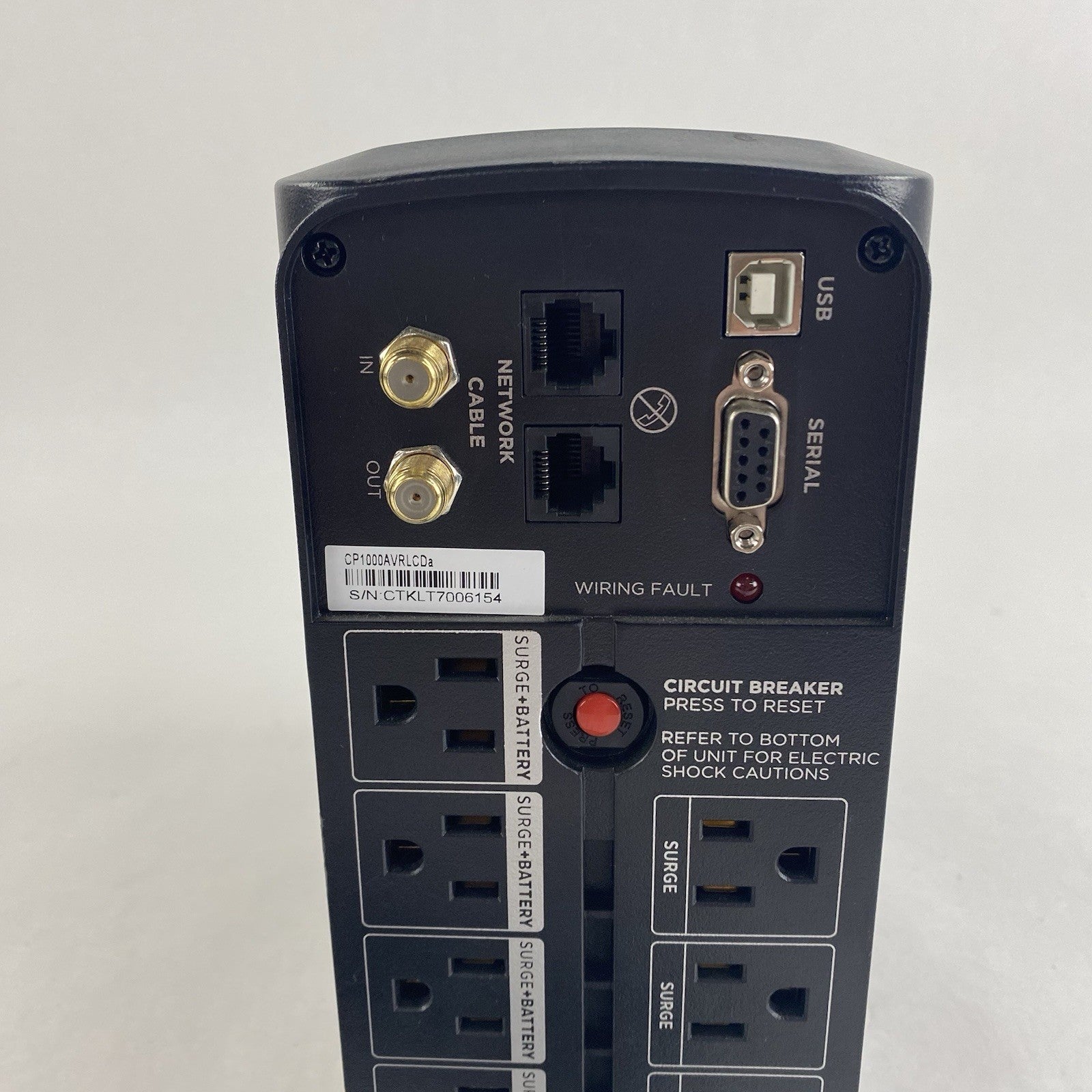 Cyber Power CP1000 AVR LCDA 1000 VA AVR 9 Outlets No Batteries Tested5