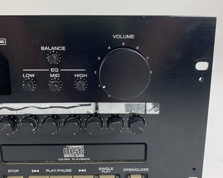 SuperScope PAC770U Professional Sound System Mixer CD Player Tested Mic 1 Bad
