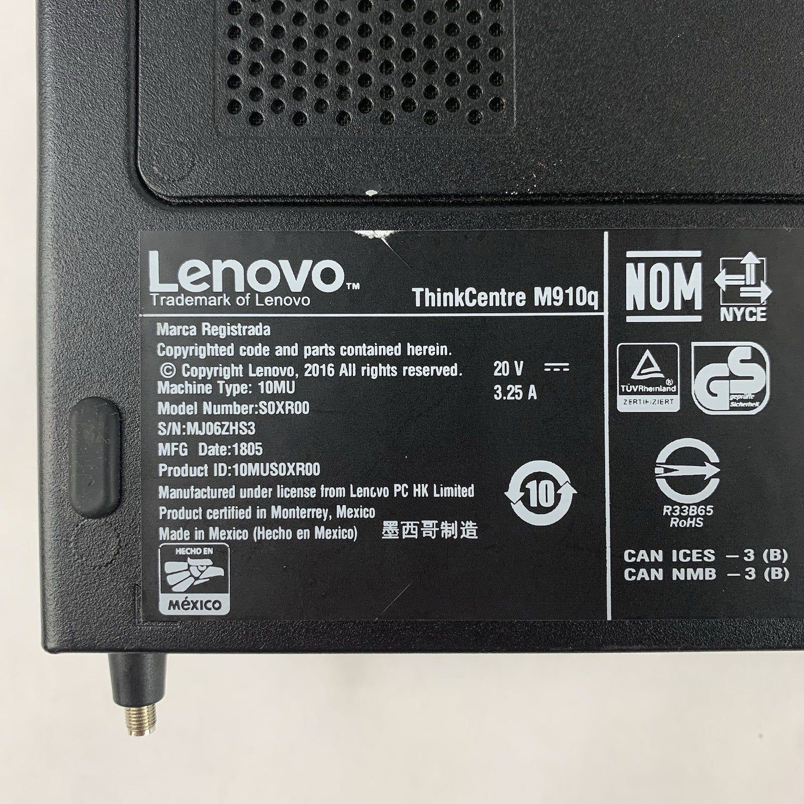 Lenovo ThinkCentre M910q i5-6500T 2.50GHz 8 GB Ram No SSD/HDD No OS No AC No Ant9