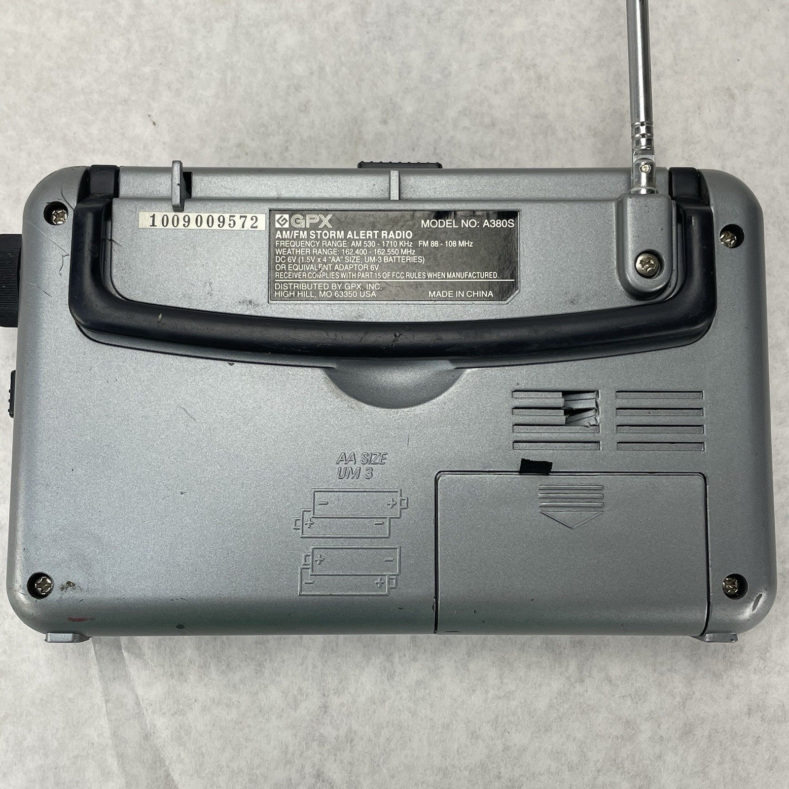 GPX A380S AM/FM Weather Band Radio Storm Alert Battery Indicator Silver6