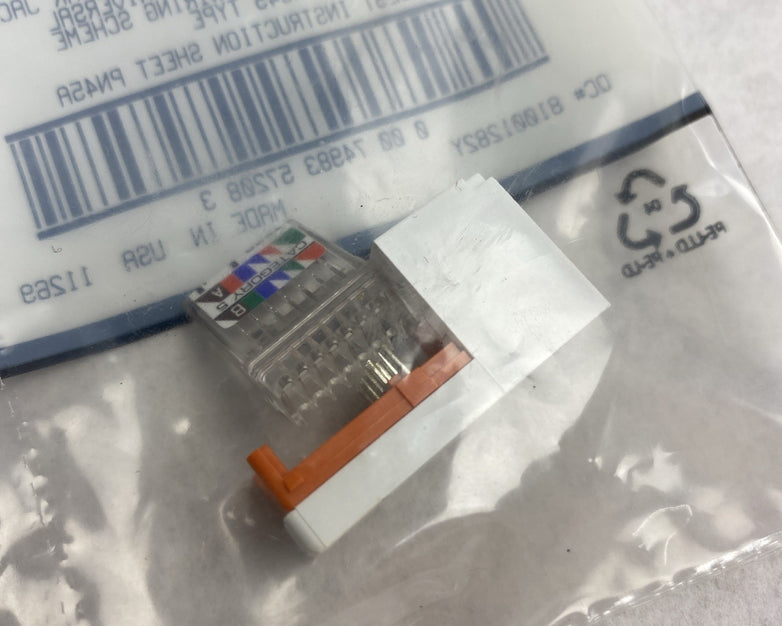 Panduit White Mini-Jack CJ588WH CAT5 RJ45 Modules T568A and T568B - Lot of 11