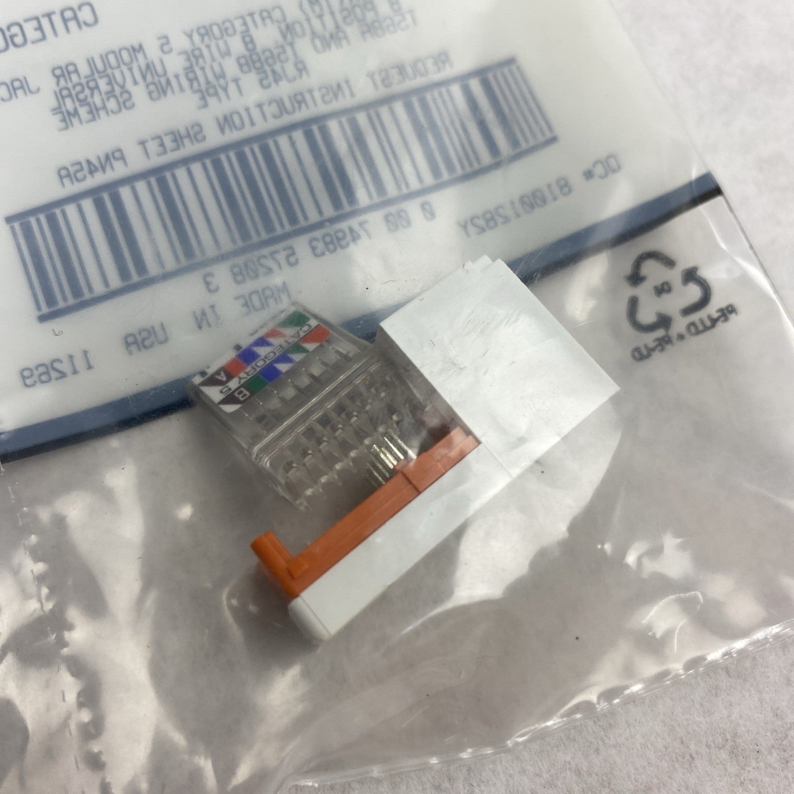 Panduit White Mini-Jack CJ588WH CAT5 RJ45 Modules T568A and T568B - Lot of 114
