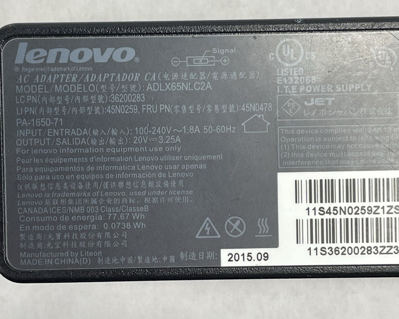 Lenovo ADLX65NLC2A  Thinkpad Charger