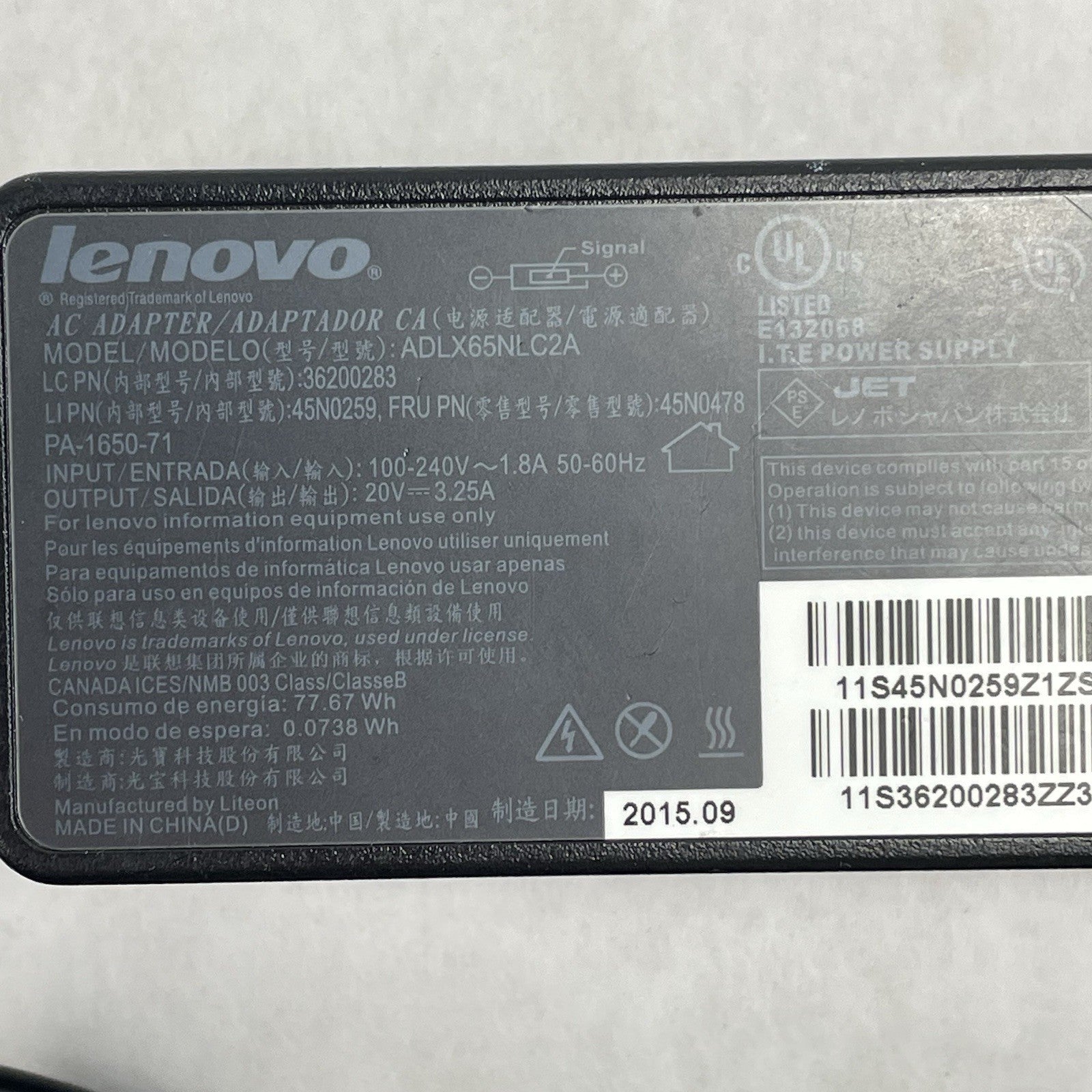 Lenovo ADLX65NLC2A  Thinkpad Charger