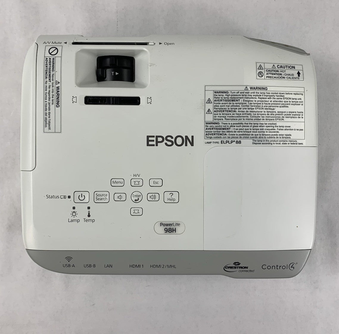 Epson PowerLite 98H H687A LCD Lamp Projector 1311 Lamp Hours - No Remote6