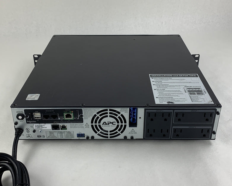 APC SMX1500RM2UNC Smart-UPS Backup 1500VA 1000W 120V w/ AP9641 No Batt No Caddy