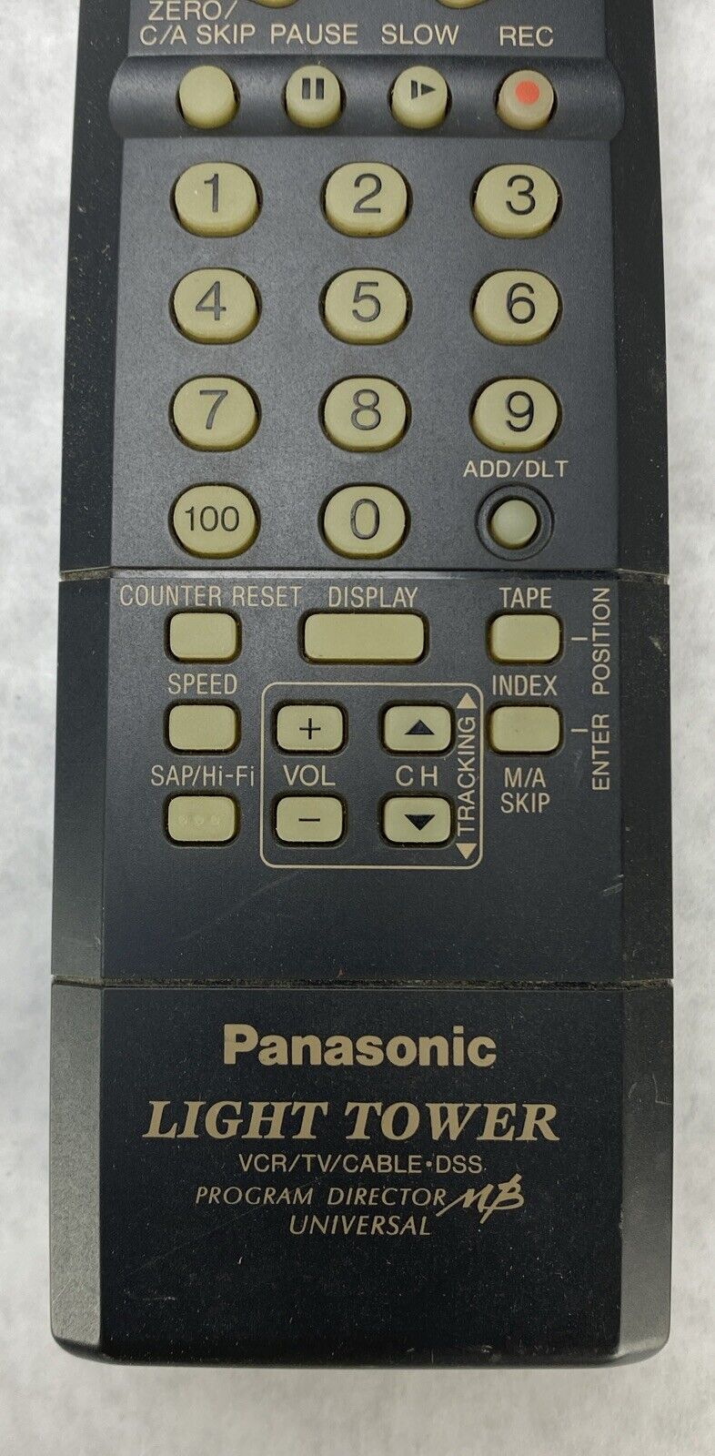 Panasonic 9317 VSQS1598 K1V-001055 Light Tower TV VCR Remote Control WORKS