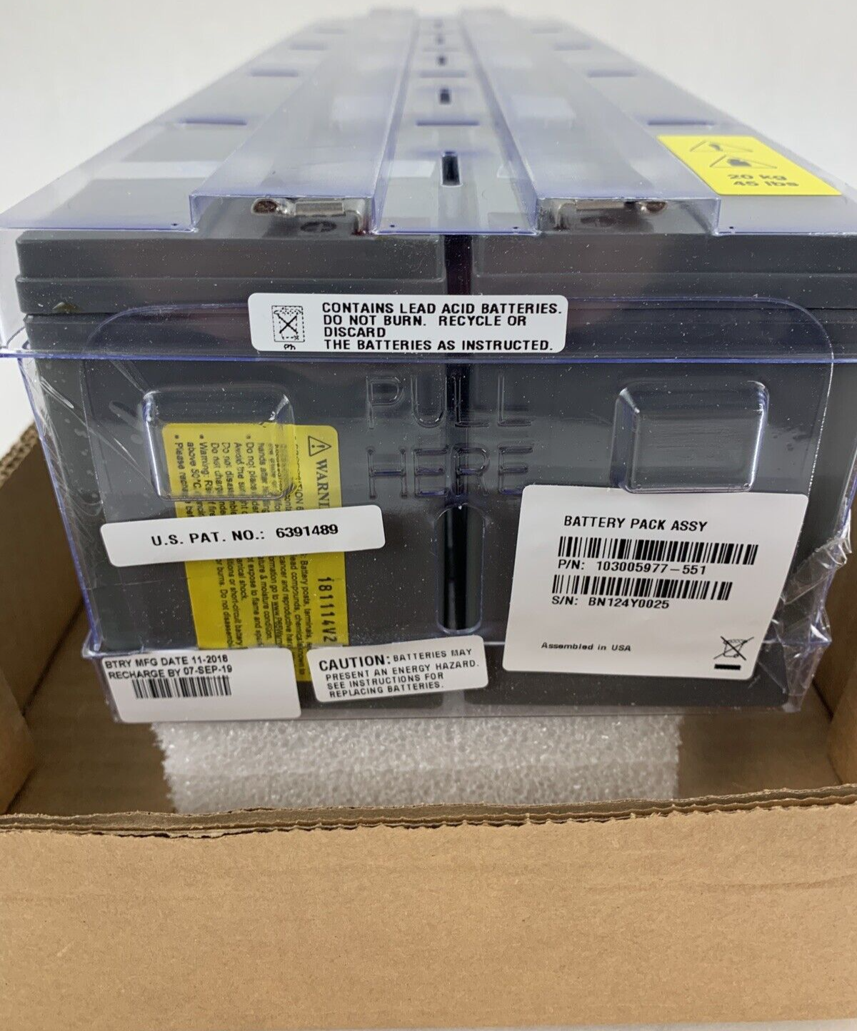 Eaton 103005977–551 Battery Pack for Blade Ups Old Stock Mfg 2018 Recharge 2019