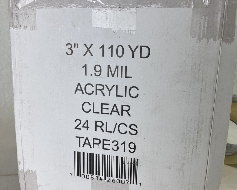 24 rolls Strong and Sticky 1.9 Mil Acrylic Clear tape 3" x 110 yd or 72mm x 100m