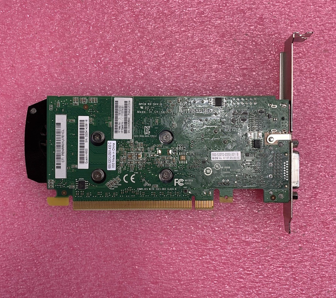 Nvidia Quadro K600 1GB GDDR3 Video Graphics Card