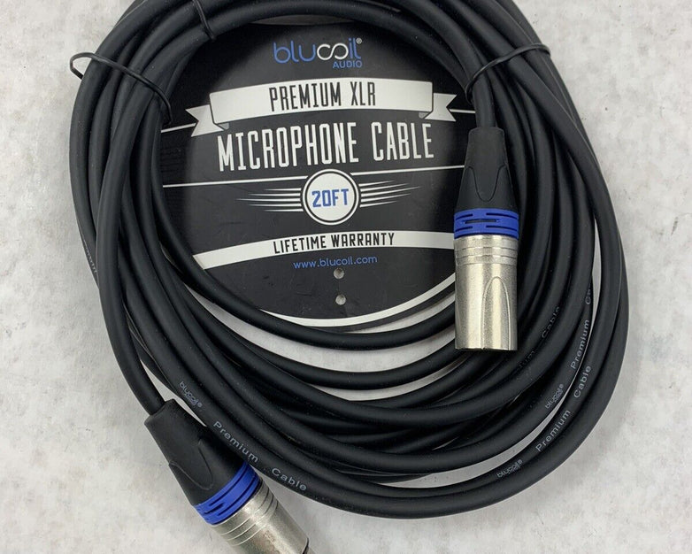 Bluecoil Audio Premium XLR 20ft Microphone Cable