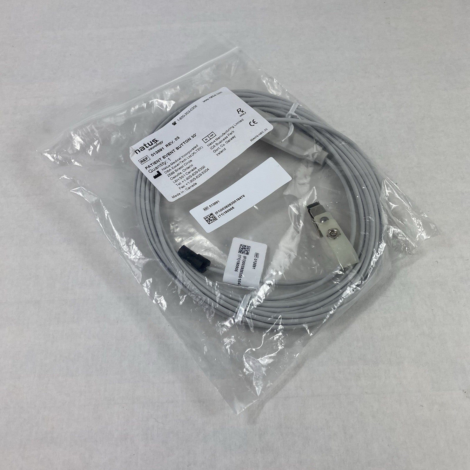 Natus Neurology 013891 Patient Event Button 30FT