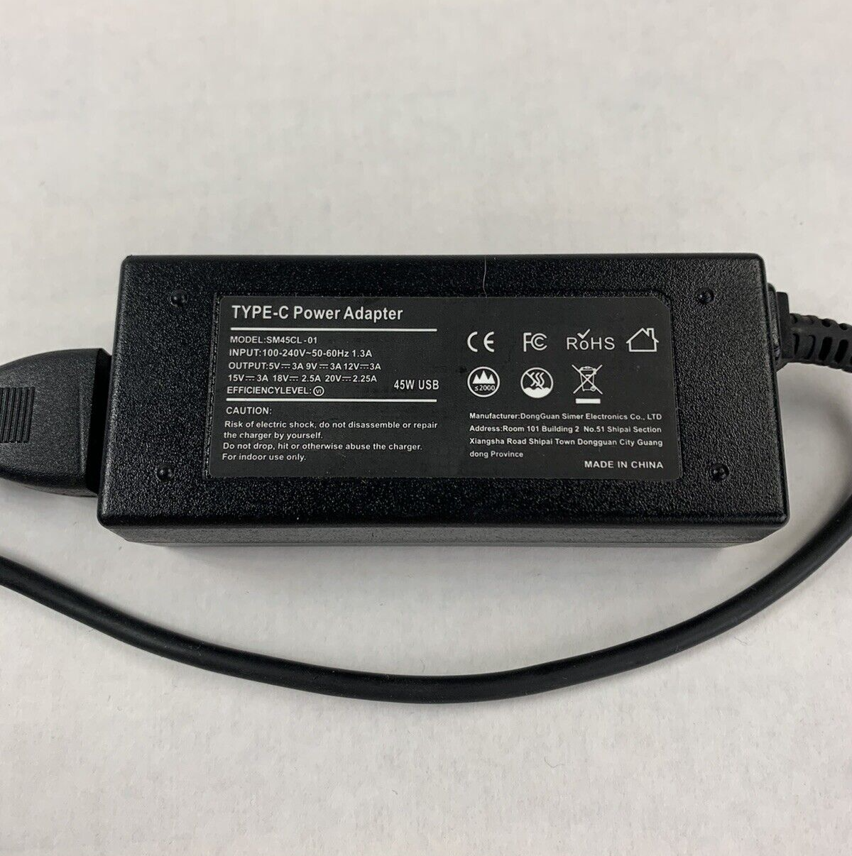 Lot of 8 Total Micro SM45CL-01 50-60 Hz 45W Power Supply Adapter