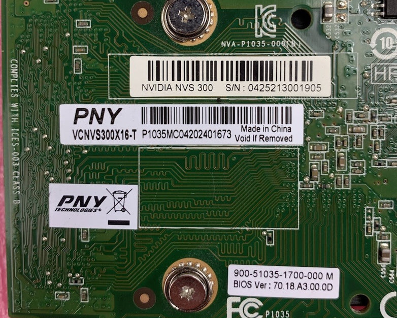 PNY Nvidia NVS 300 512MB PCI-E Video Graphics Card
