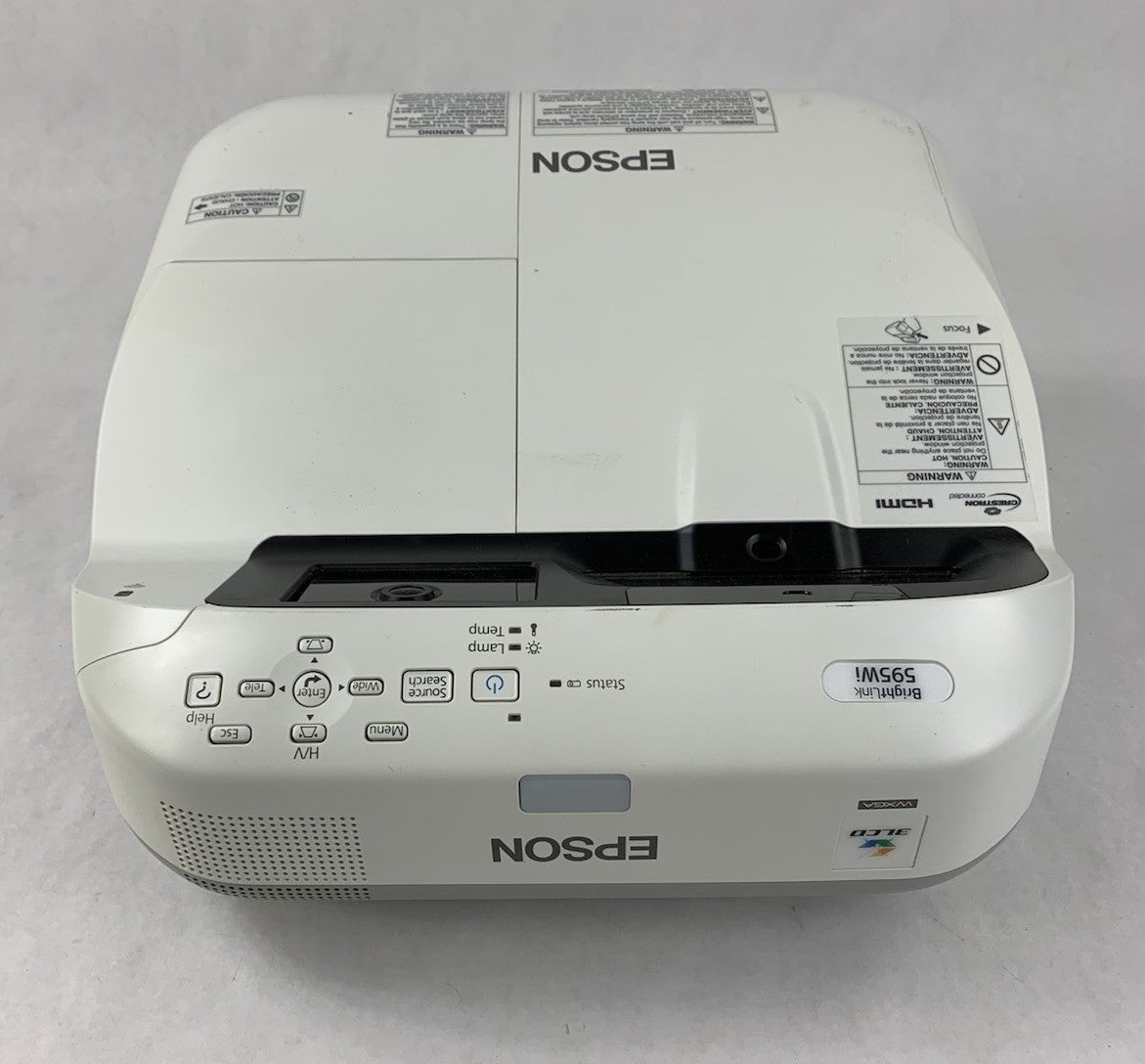 Epson BrightLink 595Wi H599A LCD Lamp Projector 2809 Lamp Hours - No Remote3