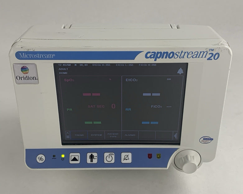 Oridion Microstream Capnostream 20 EtCO2 Co2 Monitor w/ Battery Powers On
