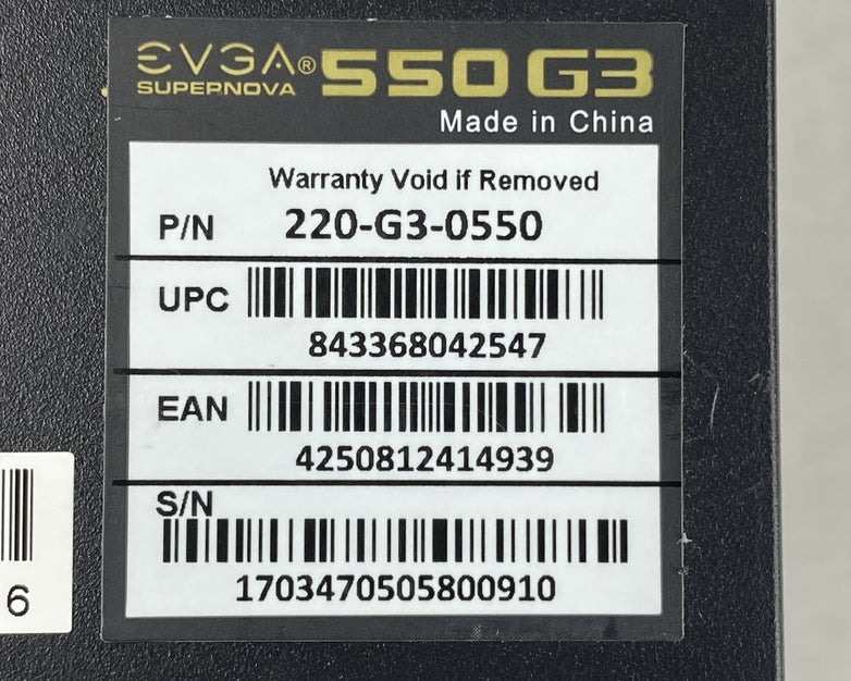 EVGA SuperNova 550 G3 220-G3-0550 80 Plus Gold 550W Power Supply Tested